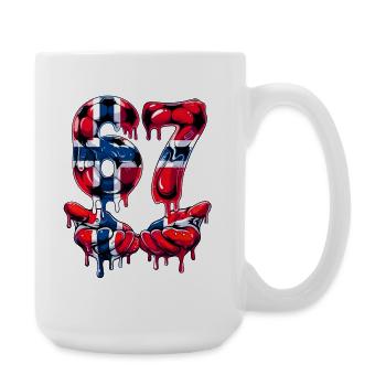 Fußball 67 Meme für Jungen Kinder 67 sechs sieben 6 7 - Große Tasse 440 ml - Weiß - Rechts