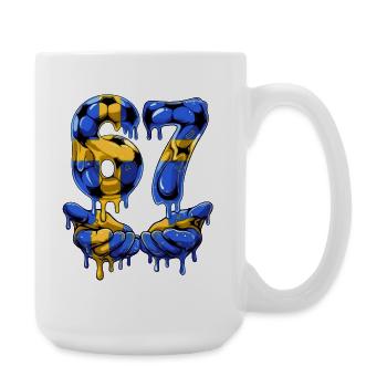 Fußball 67 Meme für Jungen Kinder 67 sechs sieben 6 7 - Große Tasse 440 ml - Weiß - Rechts