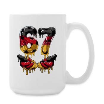 Fußball 67 Meme für Jungen Kinder 67 sechs sieben 6 7 - Große Tasse 440 ml - Weiß - Rechts