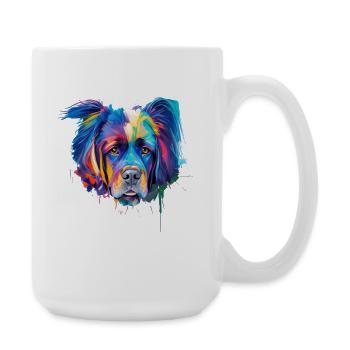 Mastiff Dog Porträt Lebendige Ölmalerei Kunst - Große Tasse 440 ml - Weiß - Rechts
