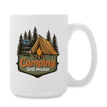 Camping Grillen Spruch Camping Grill Master Camper - Große Tasse 440 ml - Weiß - Rechts