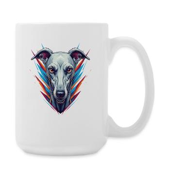Neon Greyhound Ikone - Große Tasse 440 ml - Weiß - Rechts