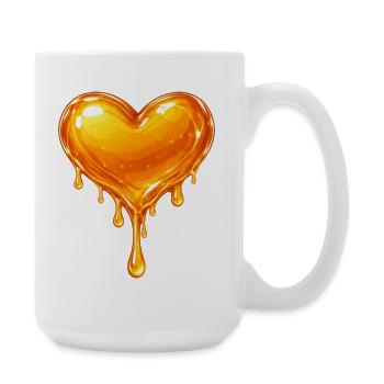 Honig Herz tropfend Illustration  - Große Tasse 440 ml - Weiß - Rechts