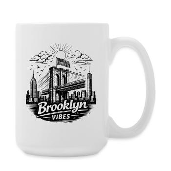 Brooklyn Vibes New York City Urban Skyline - Large Mug 440 ml - white - Right