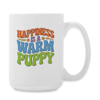 Vet Tech Happiness Is A Warm Puppy Pet Care Tech - Large Mug 440 ml - white - Right