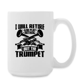 Pensioner trumpeter - Large Mug 440 ml - white - Right