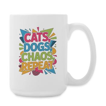 Vet Tech Cats Dogs Chaos Repeat Veterinary Clinic - Large Mug 440 ml - white - Right