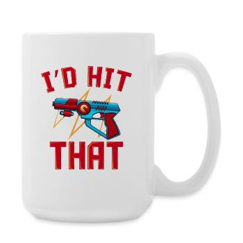 Laser Tag I'd Hit That Funny Blaster Gaming Art - Große Tasse 440 ml - Weiß - Rechts