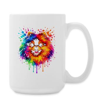Pomeranian | Zwergspitz Pop Art - Große Tasse 440 ml - Weiß - Rechts