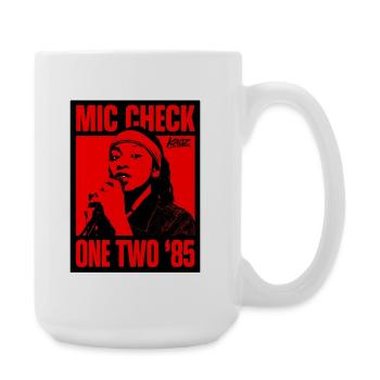 Mic Check One Two '85 Portrait - Large Mug 440 ml - white - Right