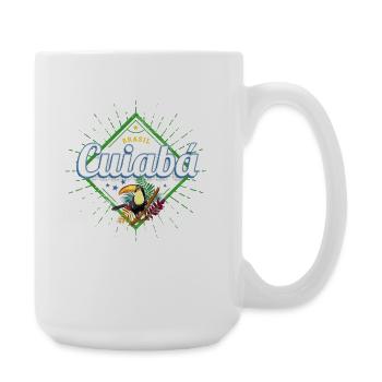 Cuiaba Mato Grosso Brasilien Retro Tukan Souvenir - Große Tasse 440 ml - Weiß - Rechts