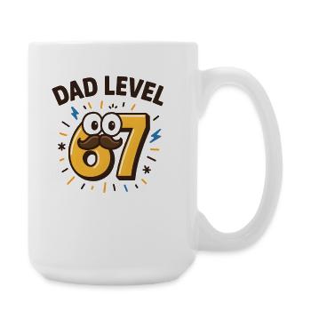 Dad Level 67 Six Seven Meme Father Dad Humor - Large Mug 440 ml - white - Right