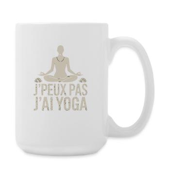  J'PEUX PAS J'AI YOGA Französischer Spruch Yoga - Große Tasse 440 ml - Weiß - Rechts