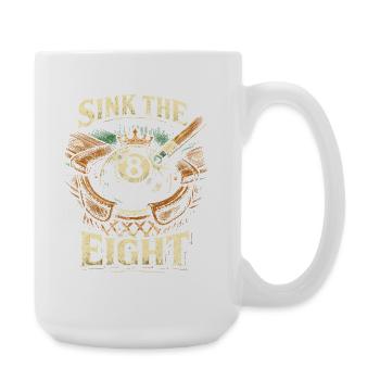 8-Ball Billard Sink The Eight - Große Tasse 440 ml - Weiß - Rechts