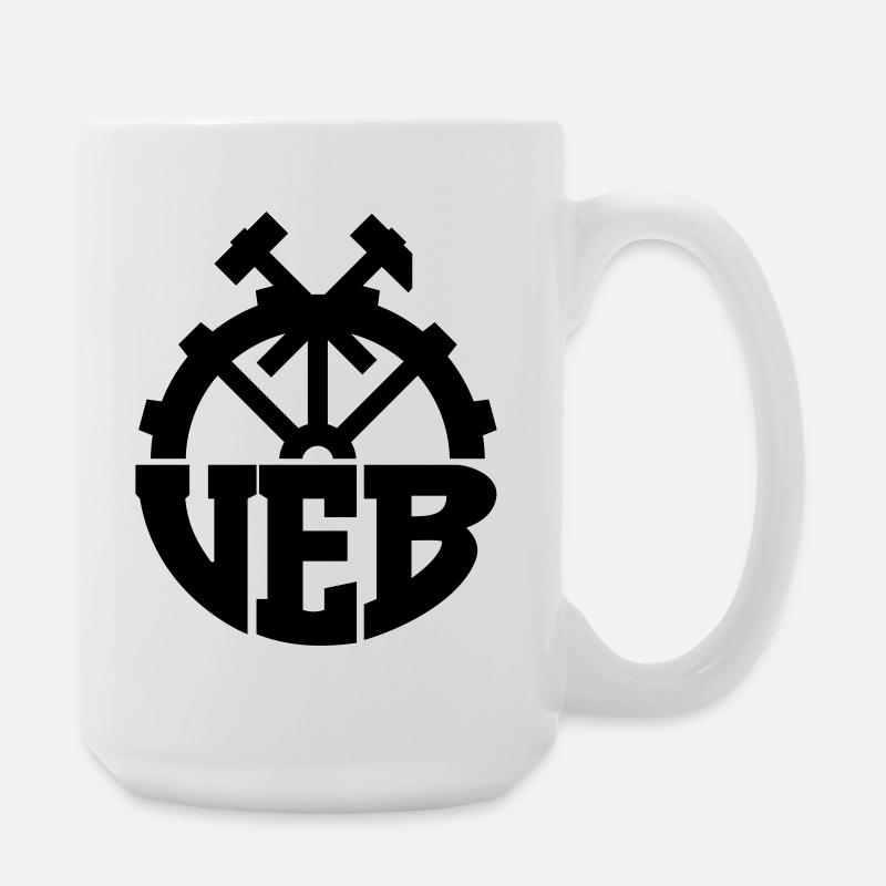 VEB Logo - Abzeichen der DDR (Farbe änderbar) - Große Tasse 440 ml - Weiß