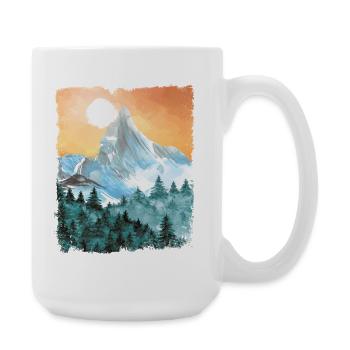 Hiking Mountains Hike Vintage - Large Mug 440 ml - white - Right