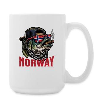 Pêche en Norvège Pêche Voyage de pêche - Grande tasse 440 ml - blanc - Droite