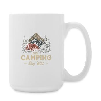 Aventure de camping : Dire : Allez camper, restez en liberté, campez - Grande tasse 440 ml - blanc - Droite