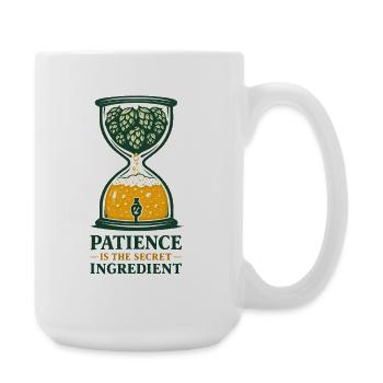 Geduld braut Geschmack | Hobbybrauen - Große Tasse 440 ml - Weiß - Rechts