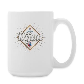Dijon Stadt Burgund Frankreich Retro Hahn Souvenir - Große Tasse 440 ml - Weiß - Rechts