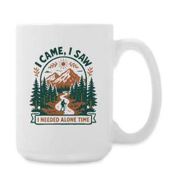 Alleinzeit gefunden | Wandern Introvertiert - Große Tasse 440 ml - Weiß - Rechts