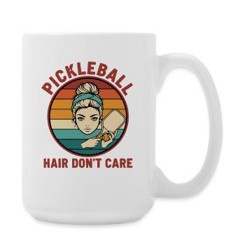 Pickleball Cheveux S’en Fiche, Joueur Drôle Amour - Grande tasse 440 ml - blanc - Droite