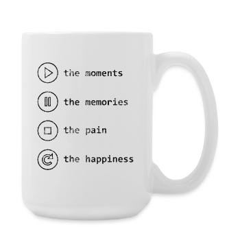 Mindfulness, Moments, Memories, Happiness - Large Mug 440 ml - white - Right