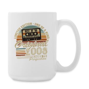 Original 2008 Vintage Vintage Birthday Retro - Large Mug 440 ml - white - Right