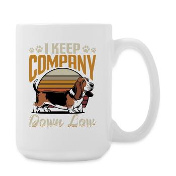 Funny Dog Breed Basset Hound - Large Mug 440 ml - white - Right