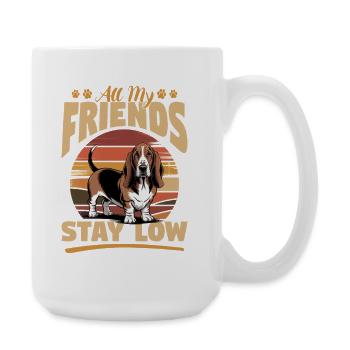 Basset Hound de race de chien drôle - Grande tasse 440 ml - blanc - Droite