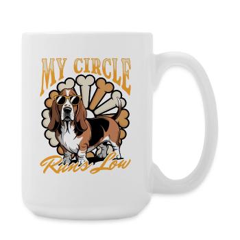Funny Dog Breed Basset Hound - Große Tasse 440 ml - Weiß - Rechts