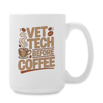 Vet Tech Before Coffee Pet Care Tech Coffee Lover - Large Mug 440 ml - white - Right