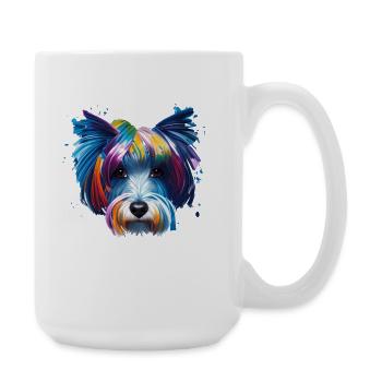 Havanesisches Hundeporträt Abstrakte Splash-Kunst - Große Tasse 440 ml - Weiß - Rechts