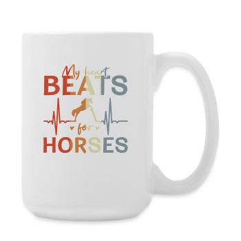 I love horseback riding - Large Mug 440 ml - white - Right