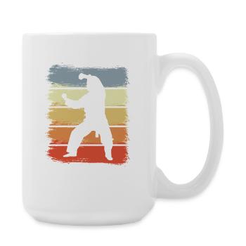 Vintage Karateka Zeichnung - Große Tasse 440 ml - Weiß - Rechts