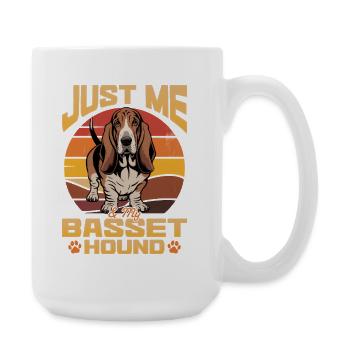 Funny Dog Breed Basset Hound - Große Tasse 440 ml - Weiß - Rechts