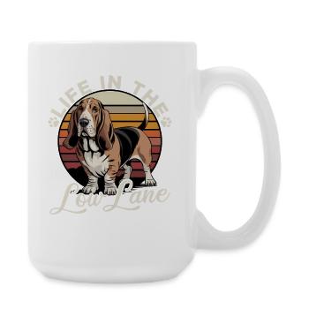 Funny Dog Breed Basset Hound - Große Tasse 440 ml - Weiß - Rechts