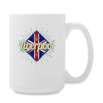 Liverpool City UK Retro United Kingdom Souvenir - Large Mug 440 ml - white - Right