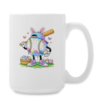 Pastell Ostern Baseball Cartoon - Große Tasse 440 ml - Weiß - Rechts