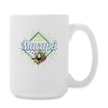 Macapá Amapá Brazil Retro Toucan Vintage Holiday - Large Mug 440 ml - white - Right