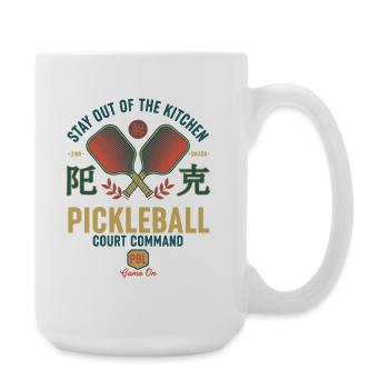 Pickleball Lustiger Spieler, Küchen Feldkommando - Große Tasse 440 ml - Weiß - Rechts
