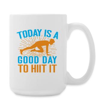 Fitness Fanatics Today A Good Day To Hiit - Large Mug 440 ml - white - Right