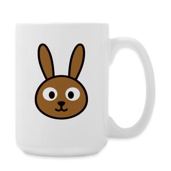 Tête de lapin minimaliste – Animal mignon - Grande tasse 440 ml - blanc - Droite