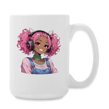 Vintage Japanischer Bigfoot Gamer Anime Gaming - Große Tasse 440 ml - Weiß - Rechts
