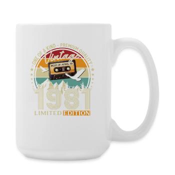 45th Birthday Gift Husband Best of April 1981 - Large Mug 440 ml - white - Right