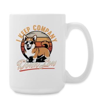 Corgi de race de chien drôle - Grande tasse 440 ml - blanc - Droite