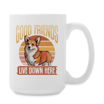 Corgi de race de chien drôle - Grande tasse 440 ml - blanc - Droite