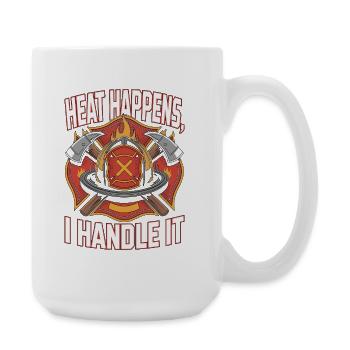 Fire Lieutenant Heat Happens Fire Rescue Officer - Large Mug 440 ml - white - Right