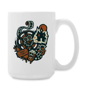 Horror Cinema Retro Film Design - Large Mug 440 ml - white - Right