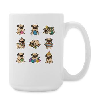 Adorateur de chien haekeln en laine tricotée mignon - Grande tasse 440 ml - blanc - Droite
